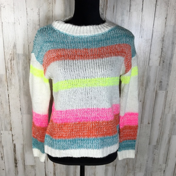 Love X Design Nordstrom Neon Stripe Sweater Top - Picture 3 of 6